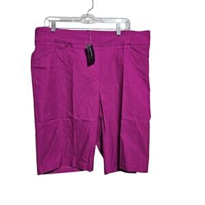 NEW Ashley Stewart Shorts Womens Raspberry  Pull On Plus Size 18/20 (828)